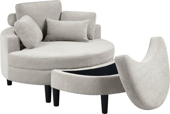 Loveseat - XXL Sessel mit Stauraumhocker