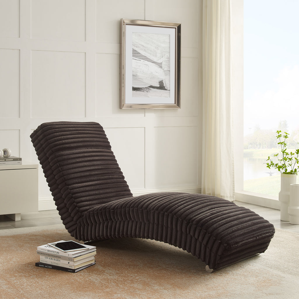 Sales Fever - Chaiselongue Plüsch-Cord Schwarz