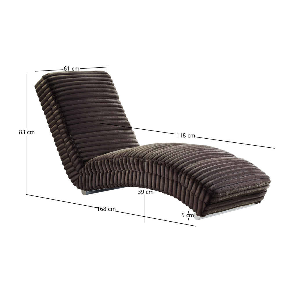 Sales Fever - Chaiselongue Plüsch-Cord Schwarz
