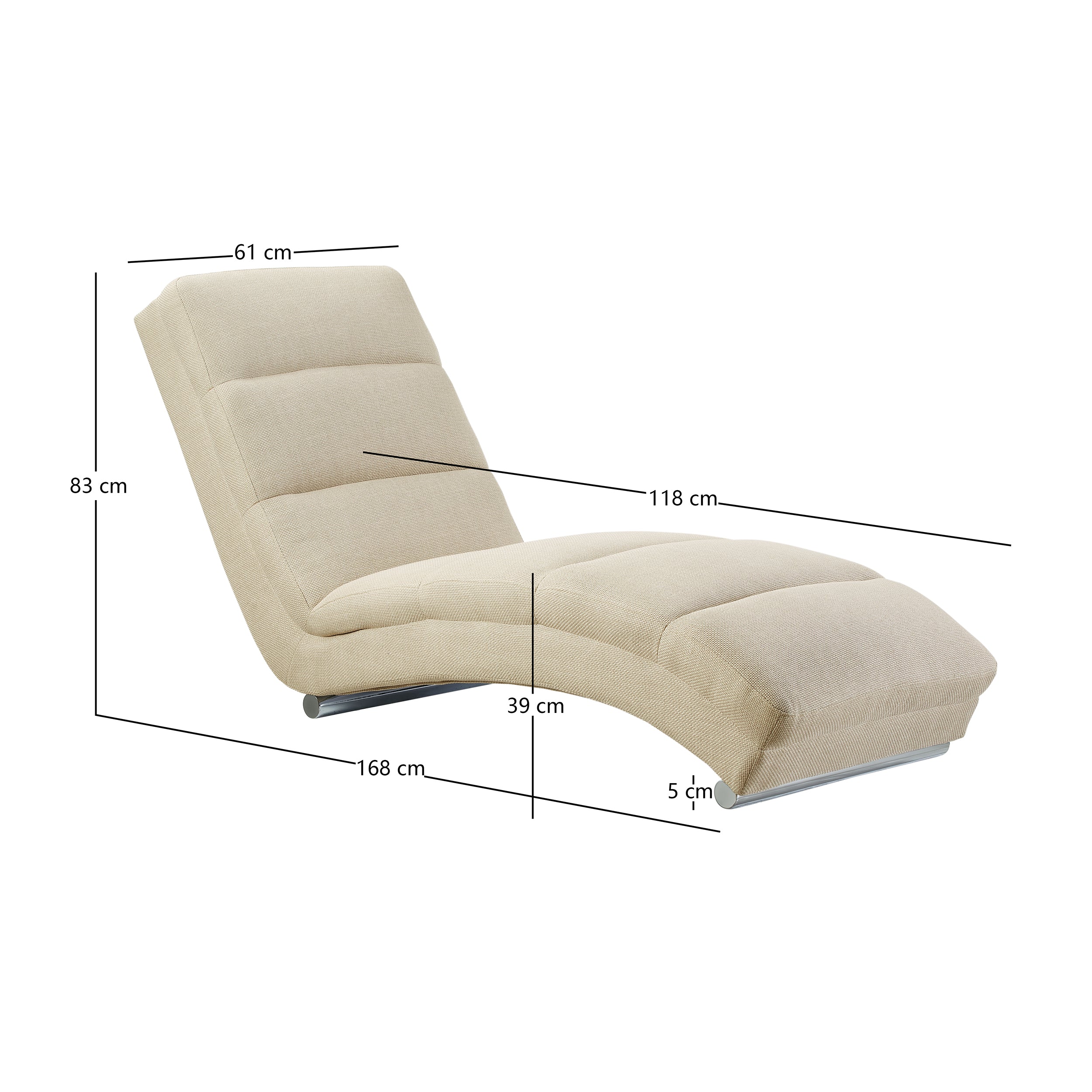Sales Fever - Chaiselongue Strukturstoff Beige
