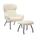 Sales Fever - Sessel und Hocker Set Teddyfell Beige