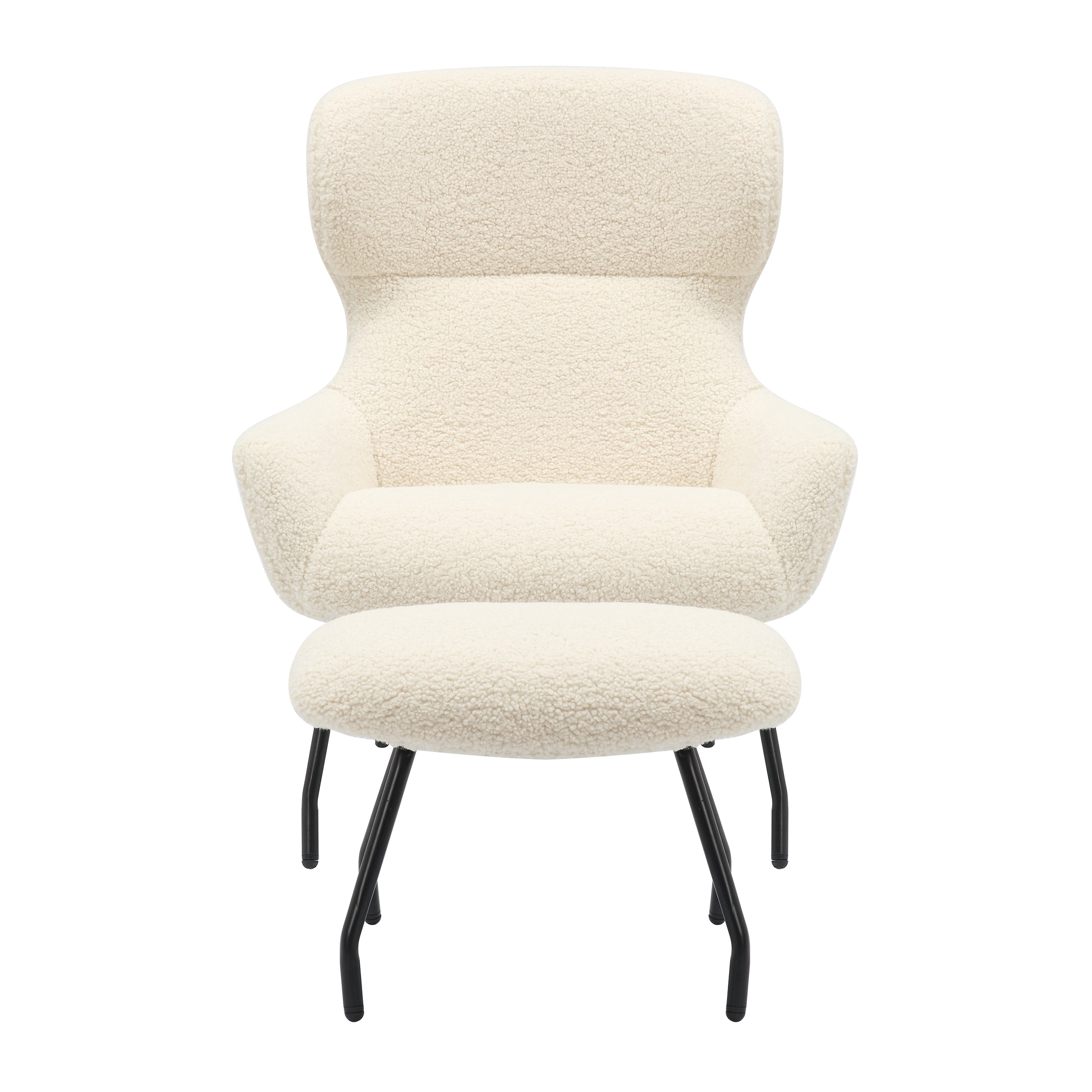 Sales Fever - Sessel und Hocker Set Teddyfell Beige