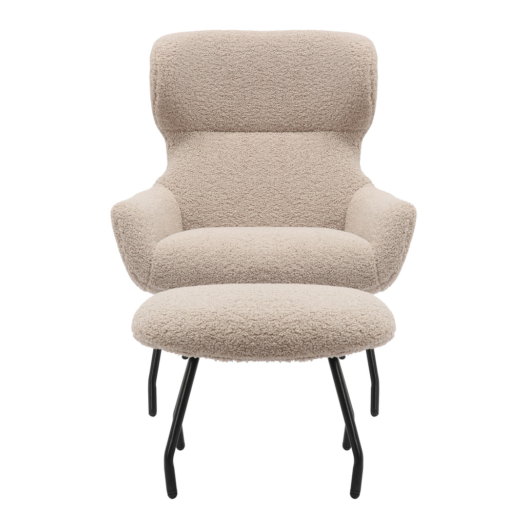 Sales Fever - Sessel und Hocker Set Teddyfell Taupe