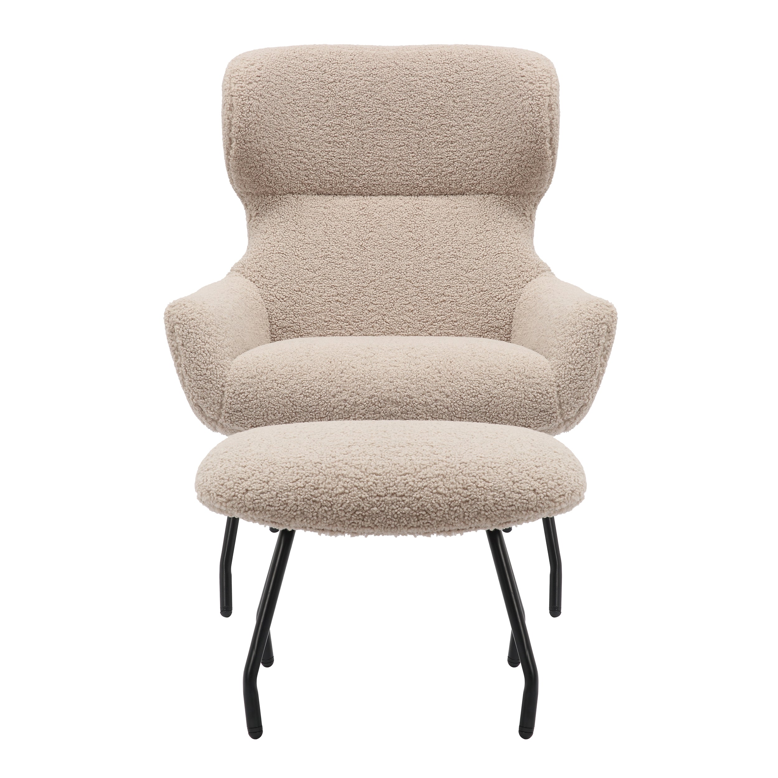 Sales Fever - Sessel und Hocker Set Teddyfell Taupe