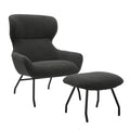 Sales Fever - Sessel und Hocker Set Teddyfell Anthrazit
