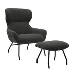 Sales Fever - Sessel und Hocker Set Teddyfell Anthrazit