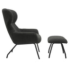 Sales Fever - Sessel und Hocker Set Teddyfell Anthrazit