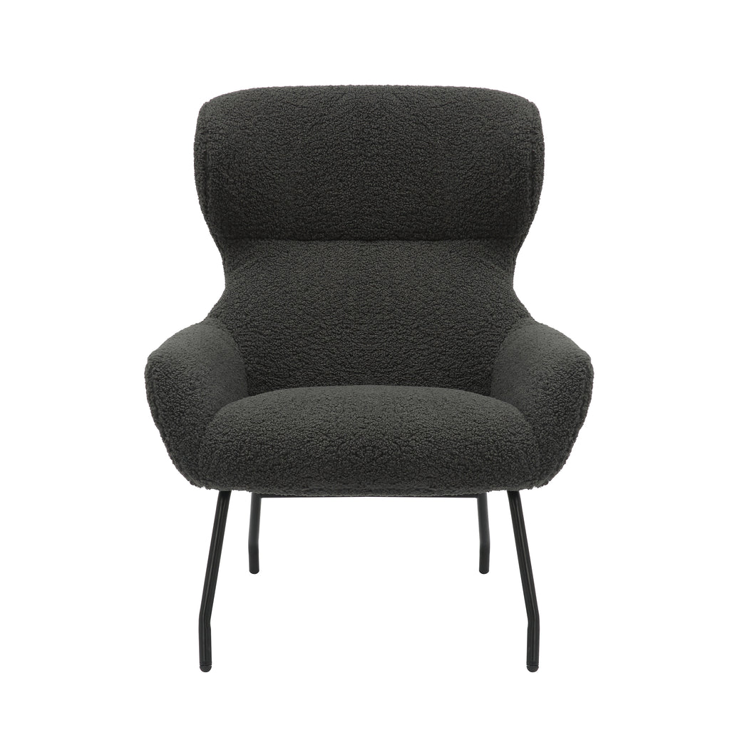 Sales Fever - Sessel und Hocker Set Teddyfell Anthrazit