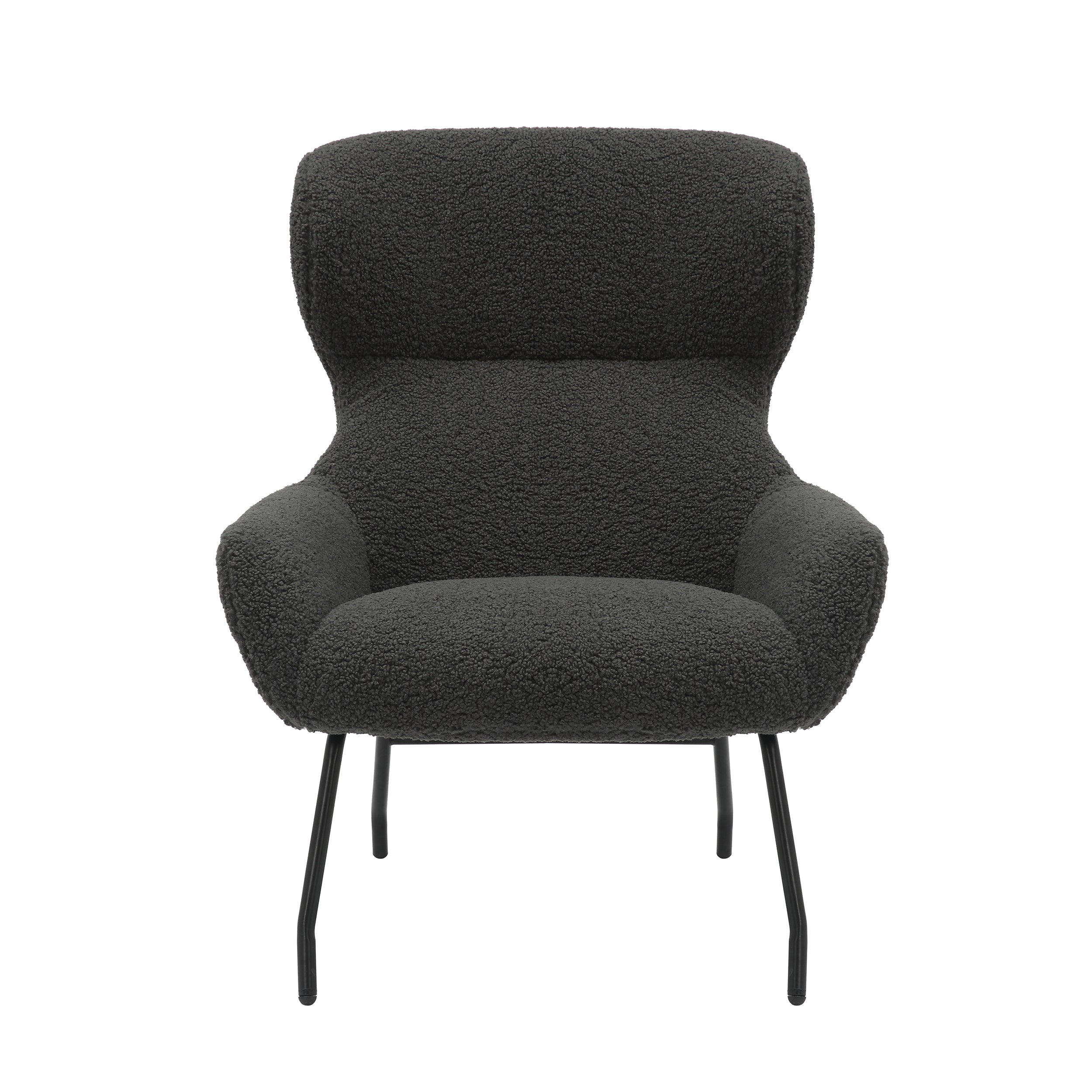 Sales Fever - Sessel und Hocker Set Teddyfell Anthrazit