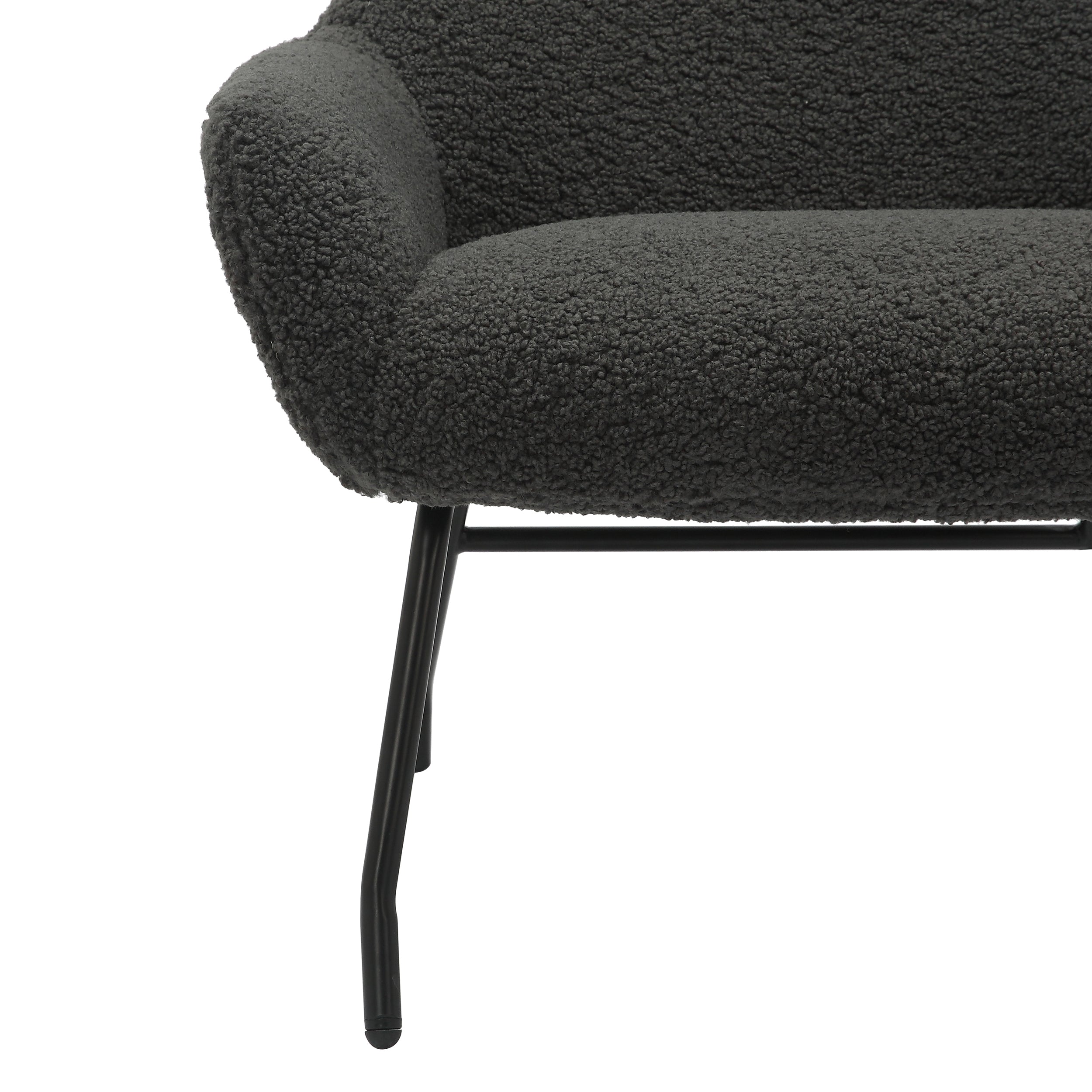 Sales Fever - Sessel und Hocker Set Teddyfell Anthrazit
