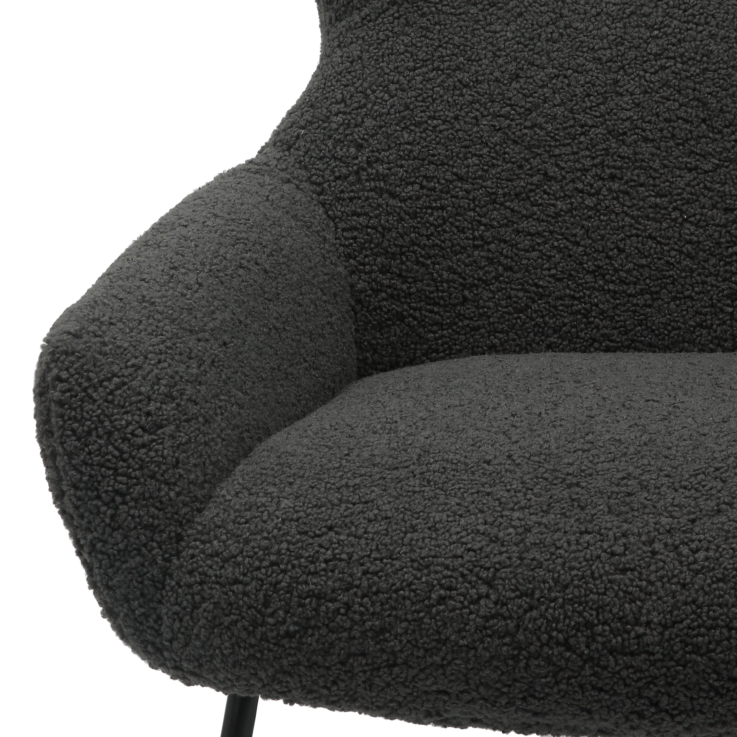 Sales Fever - Sessel und Hocker Set Teddyfell Anthrazit