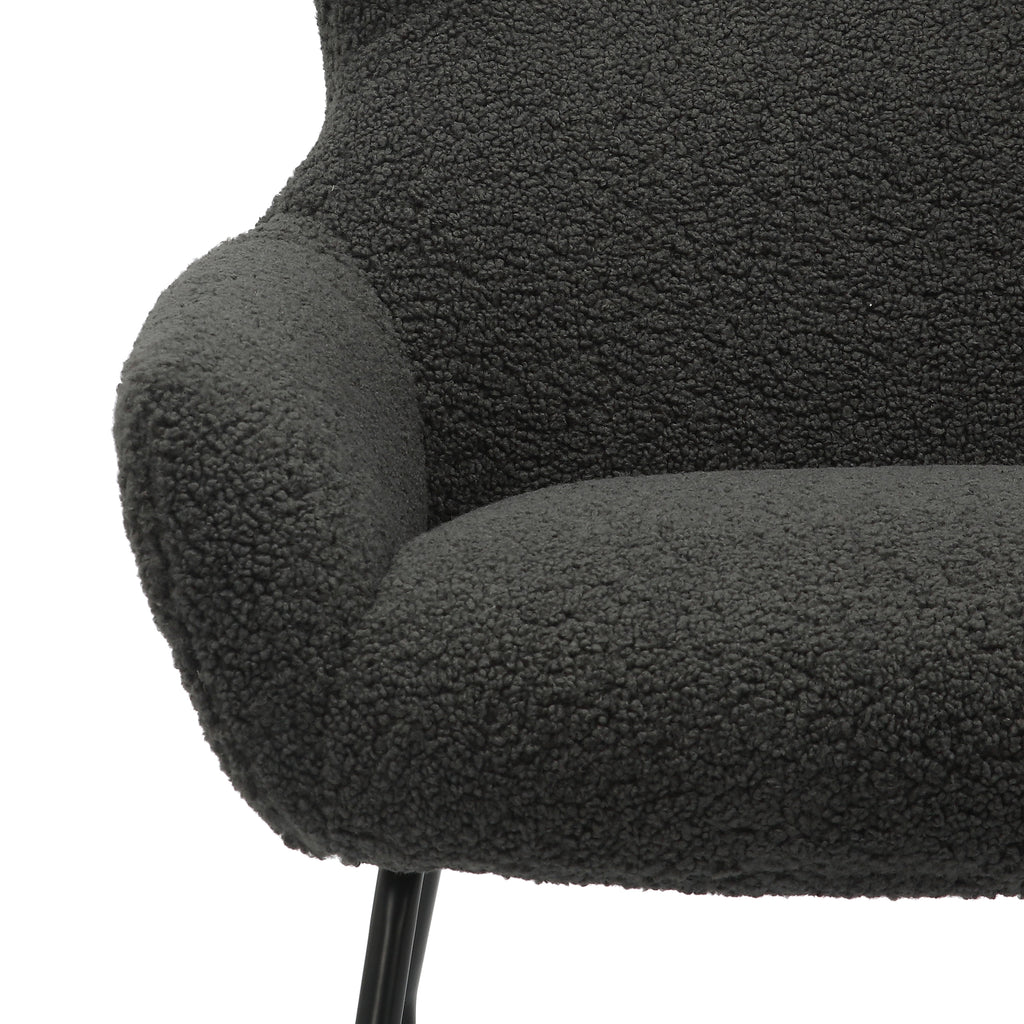 Sales Fever - Sessel und Hocker Set Teddyfell Anthrazit