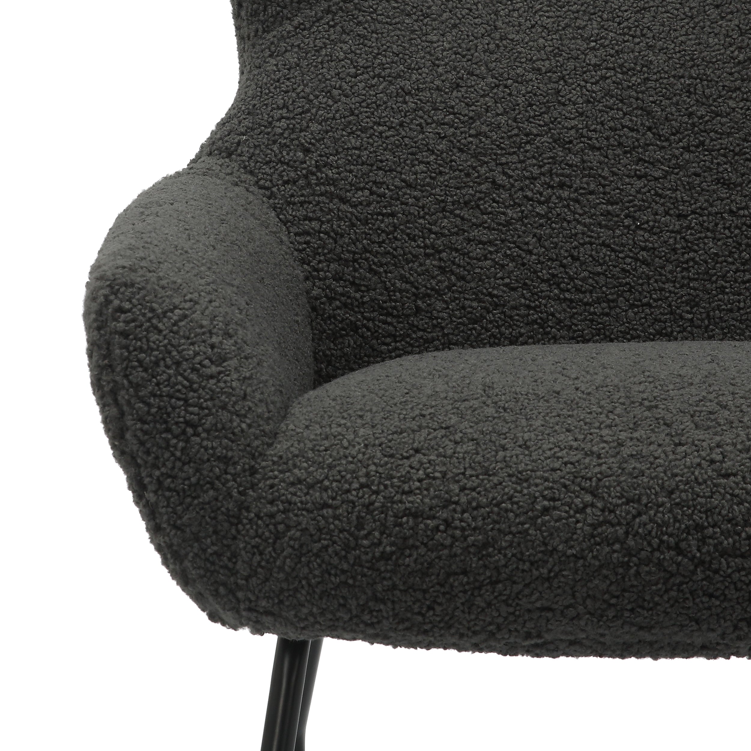 Sales Fever - Sessel und Hocker Set Teddyfell Anthrazit