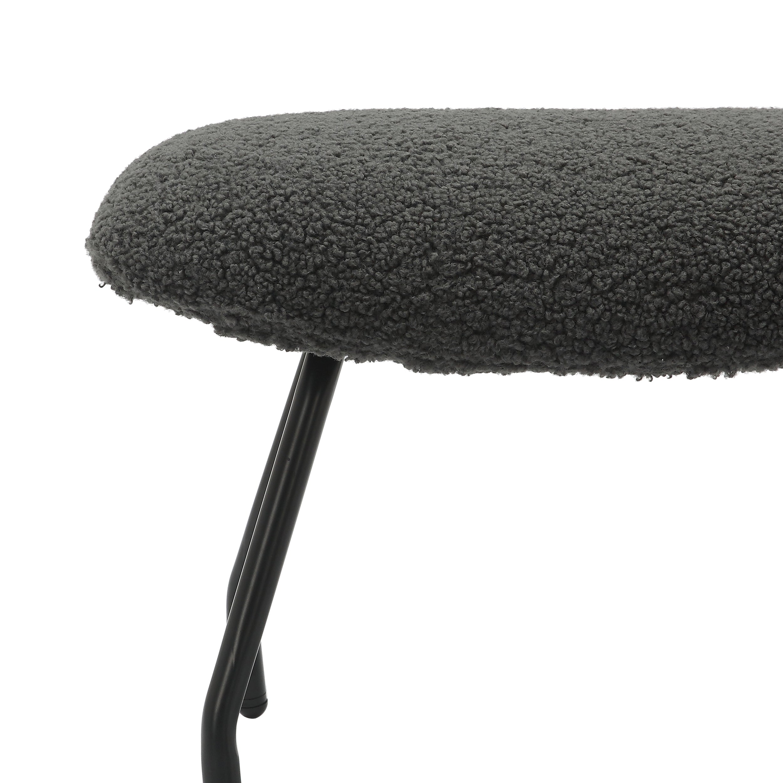 Sales Fever - Sessel und Hocker Set Teddyfell Anthrazit