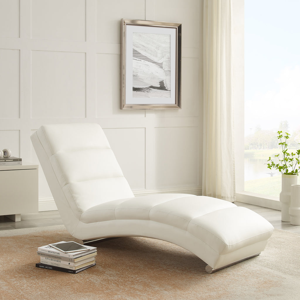 Sales Fever - Relaxliege weiß Kunstleder-Optik