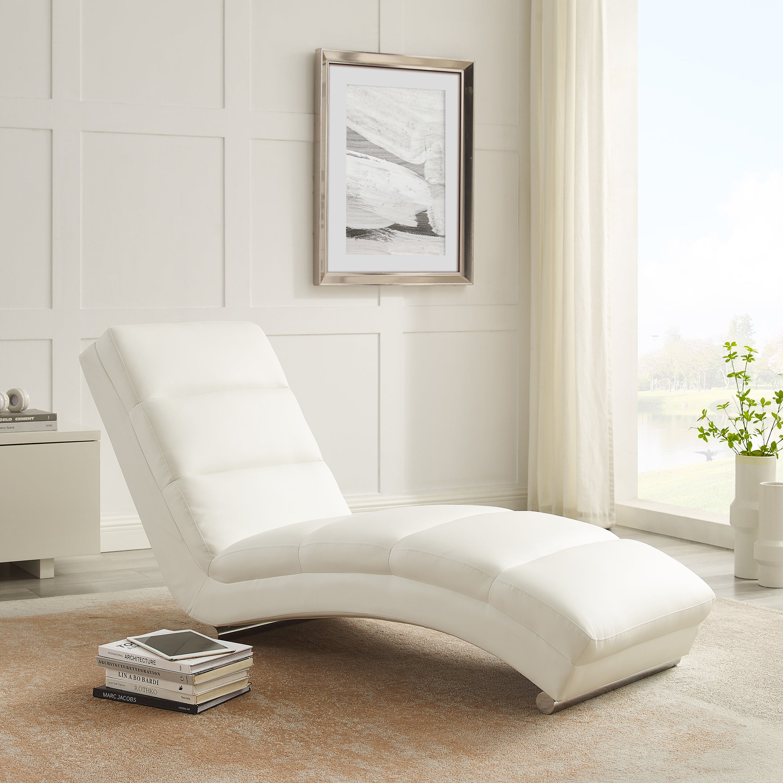 Sales Fever - Relaxliege weiß Kunstleder-Optik