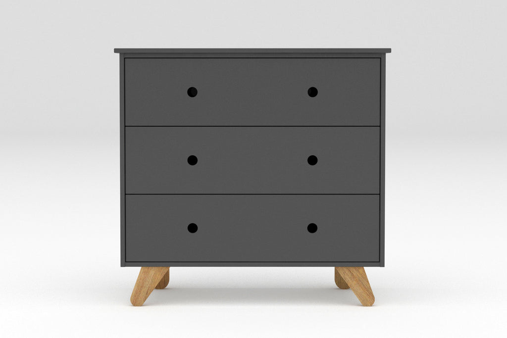 Möbilia - Kommode 95x50x90 cm grau, natur