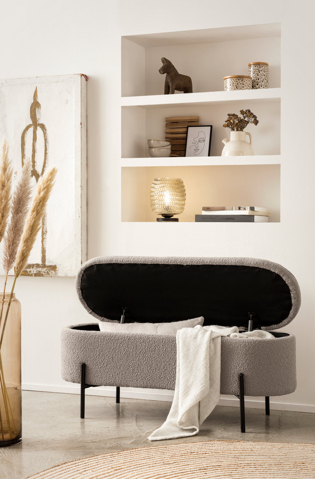 Sales Fever - Bettbank mit Stauraumfunktion Taupe