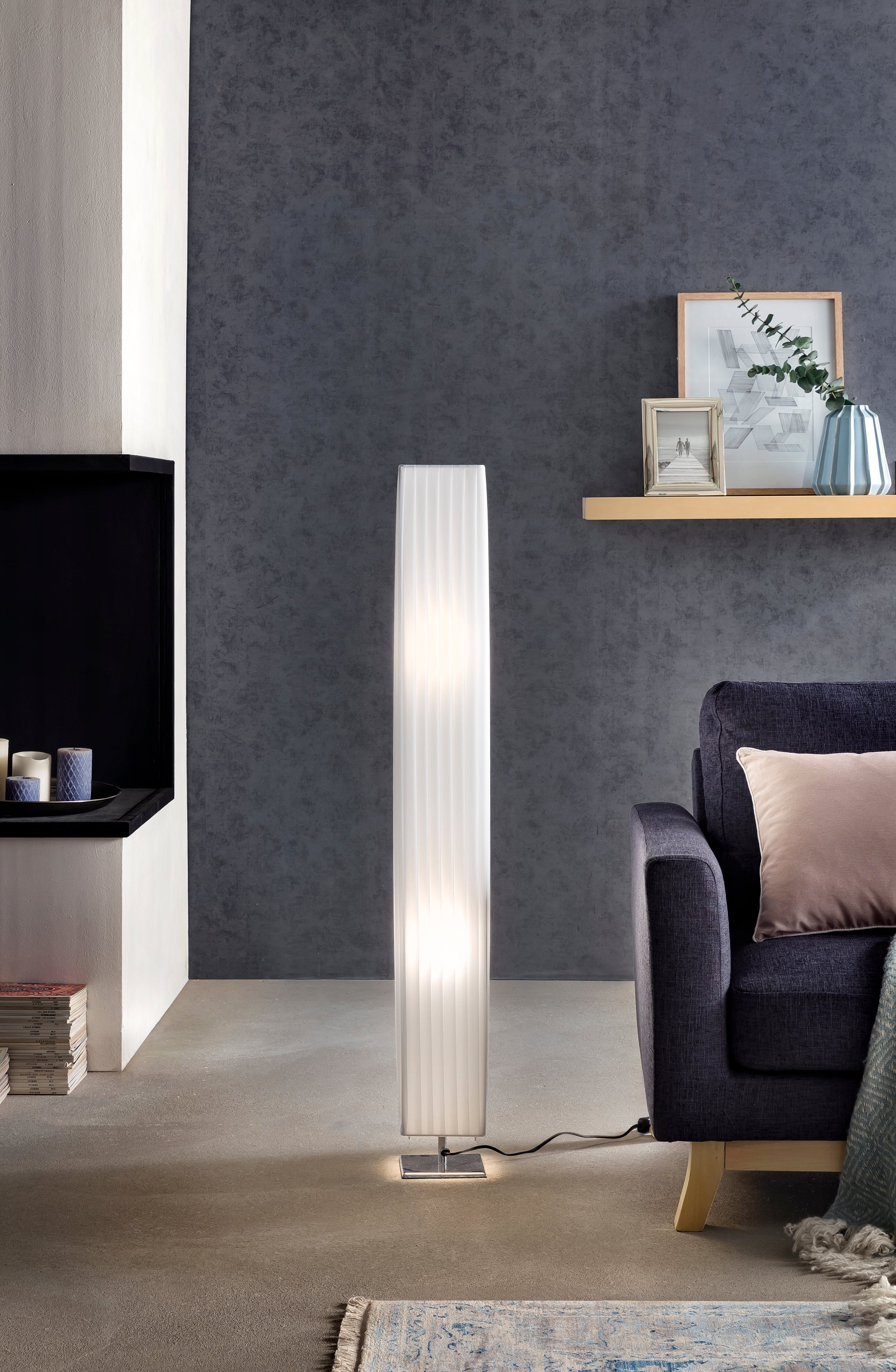 Sales Fever - Stehlampe 120 cm eckig weiß, chrom