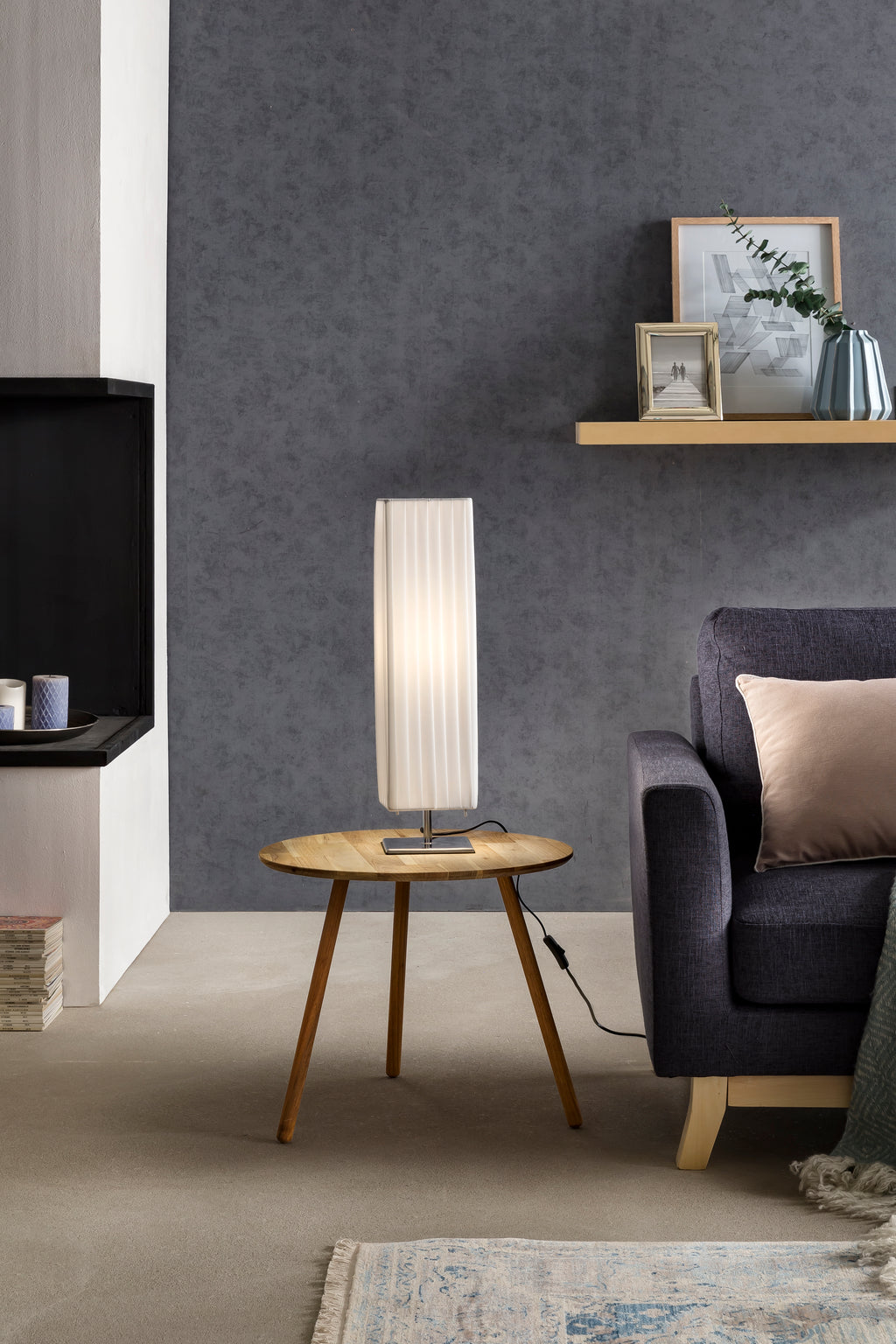 Sales Fever - Tischlampe 60 cm eckig weiß chrom