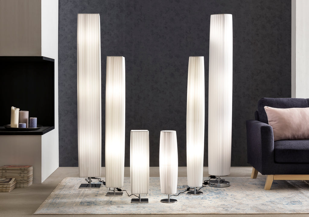 Sales Fever - Tischlampe 60 cm eckig weiß chrom