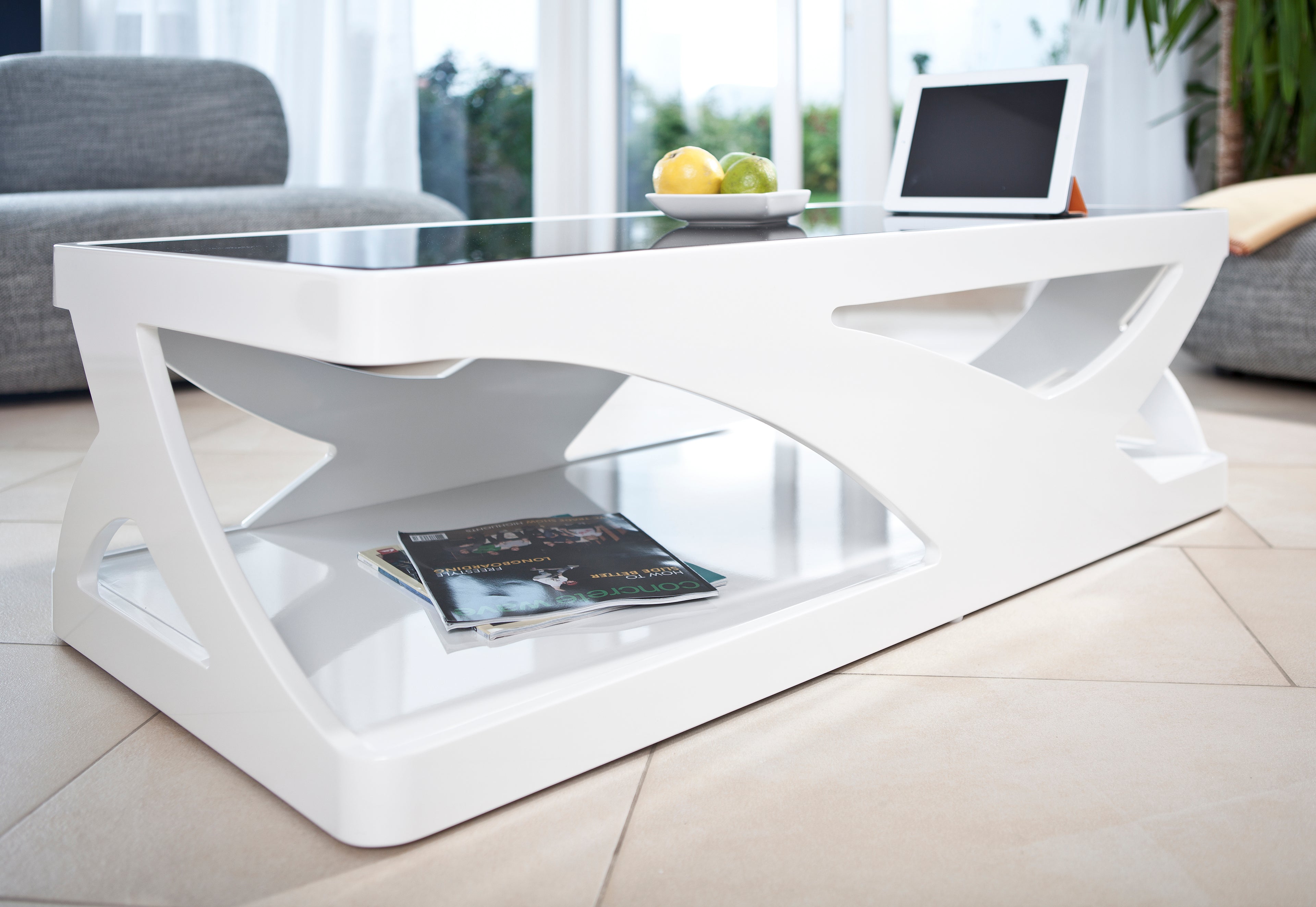 Sales Fever - Couchtisch 120x60x38 cm weiß/schwarz