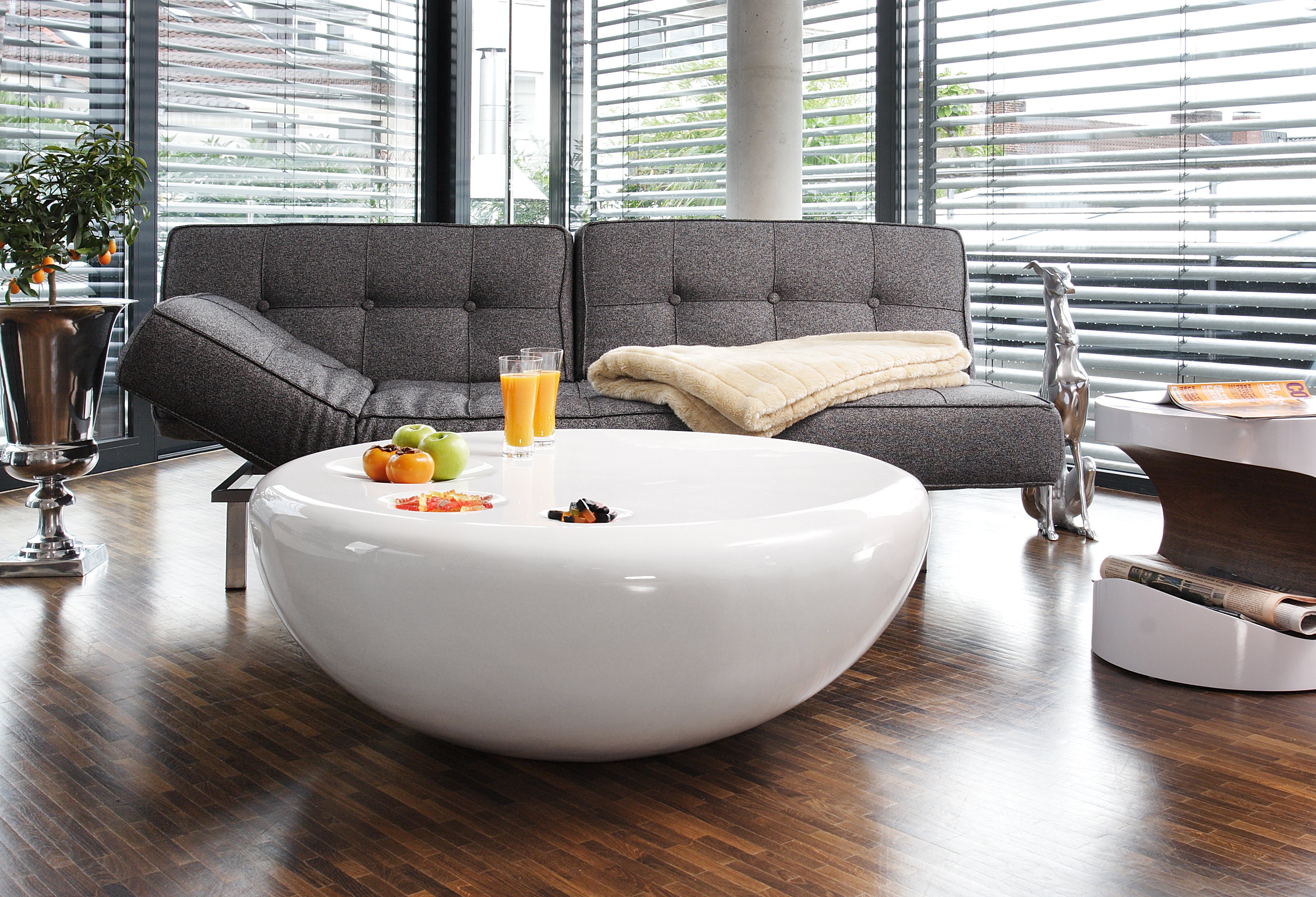 Sales Fever - Couchtisch Ø 100 cm rund weiß Fiberglas