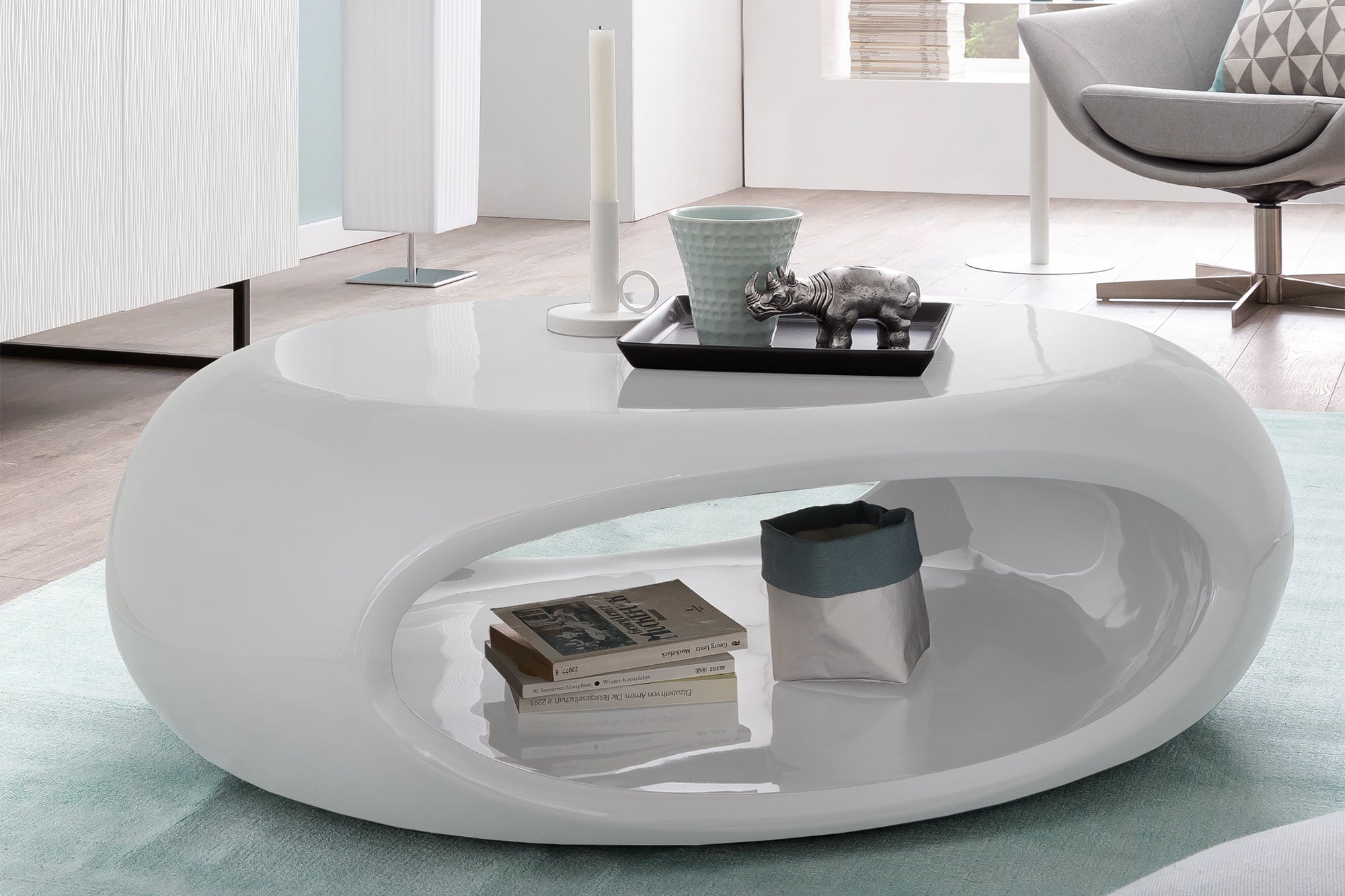 Sales Fever - Couchtisch 100x70x32 cm weiß Fiberglas