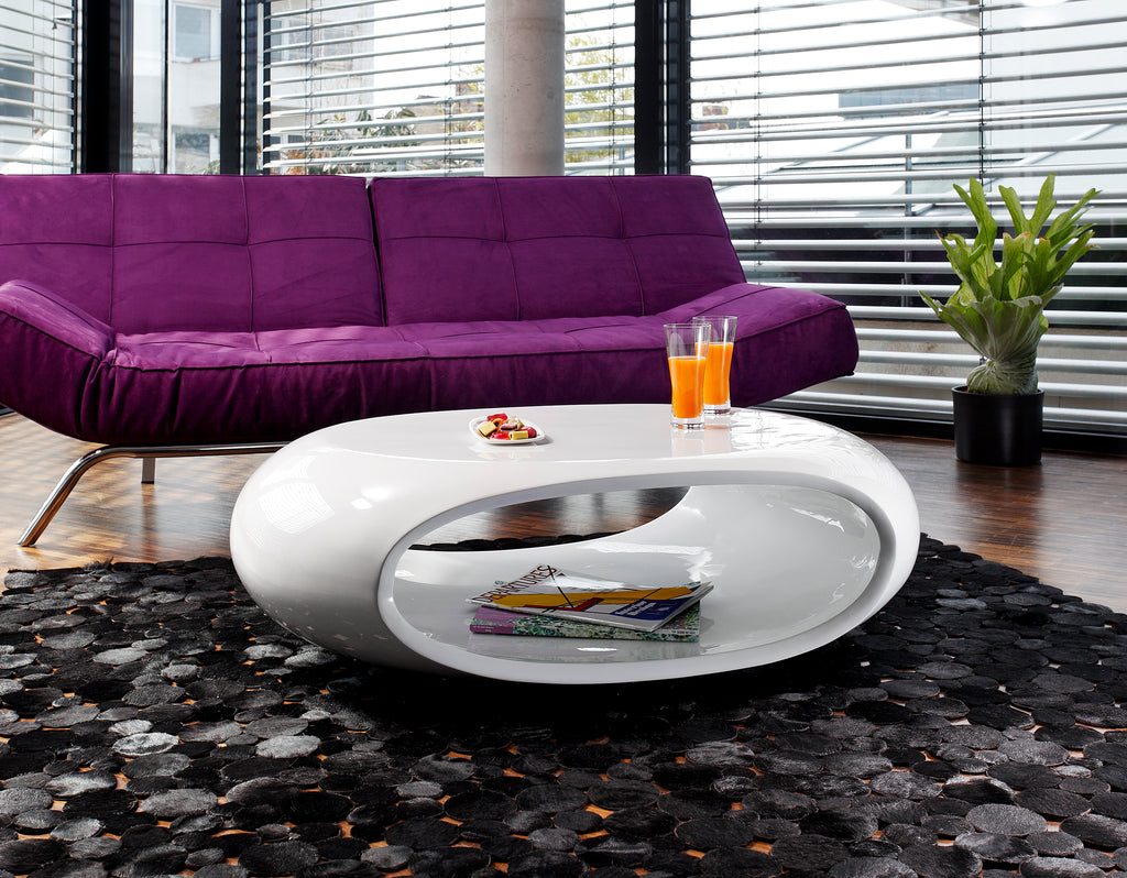 Sales Fever - Couchtisch 100x70x32 cm weiß Fiberglas