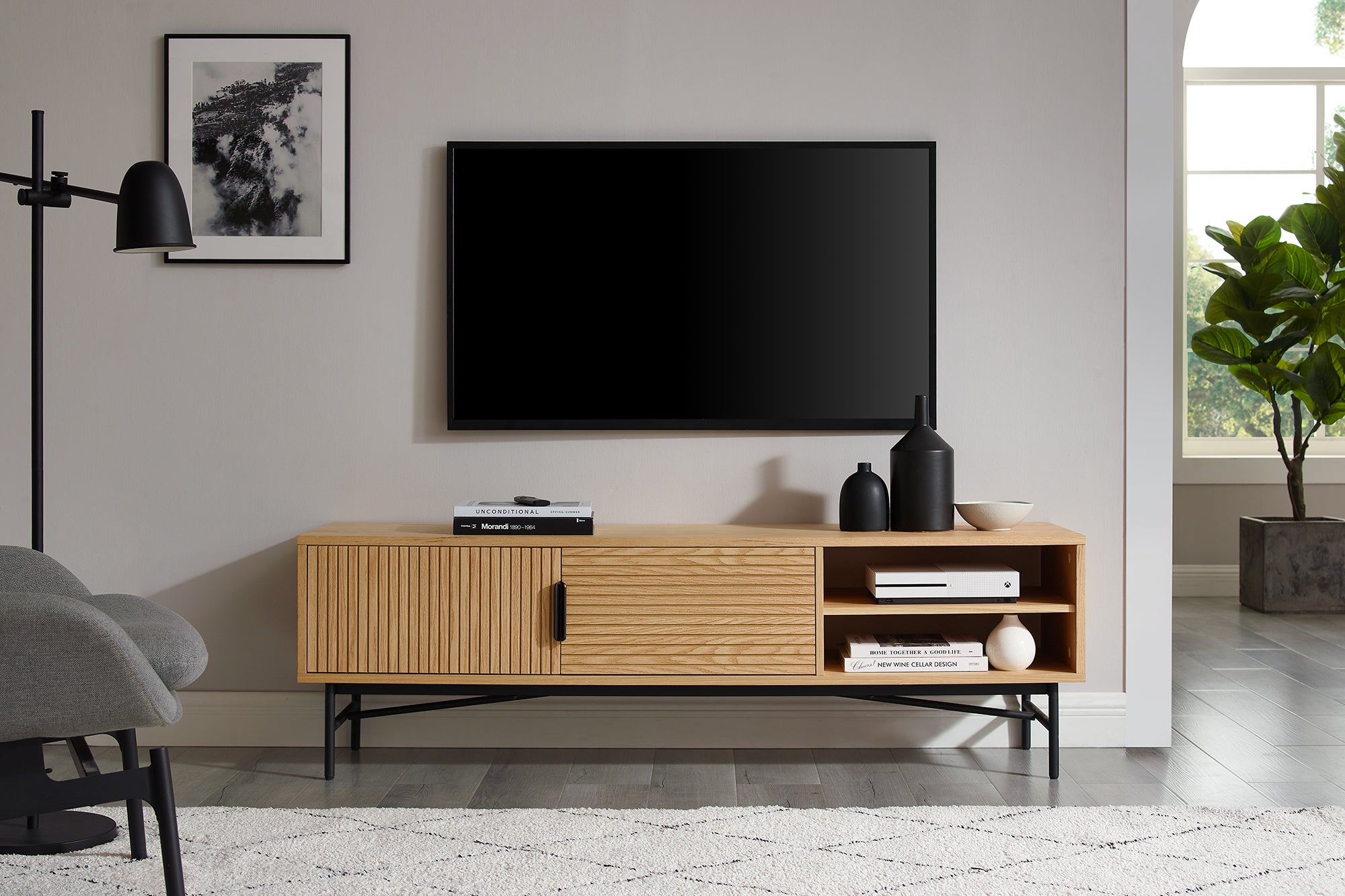 Sales Fever - Lowboard 160 cm Eiche Echtholzfurnier