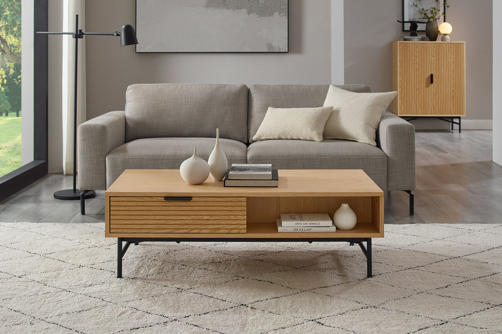 Sales Fever - Couchtisch 120x60 cm Eiche Echtholzfurnier