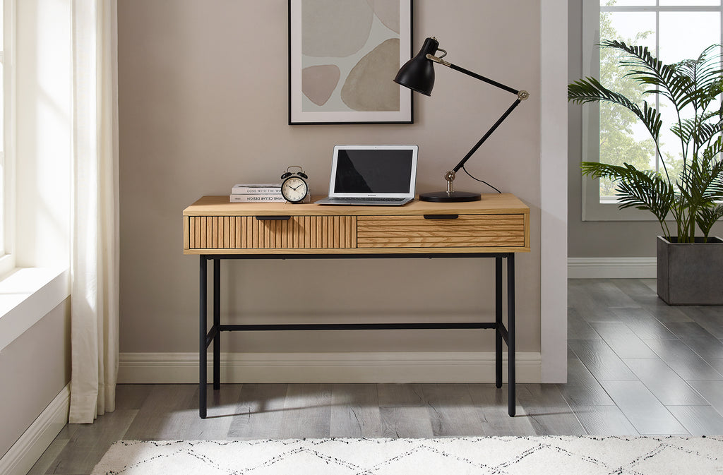 Sales Fever - Schreibtisch 120x60 cm Eiche Echtholzfurnier
