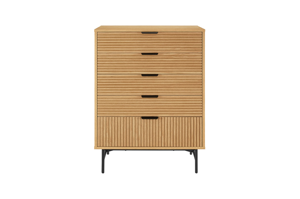 Sales Fever - Kommode hoch 80 cm Eiche Echtholzfurnier