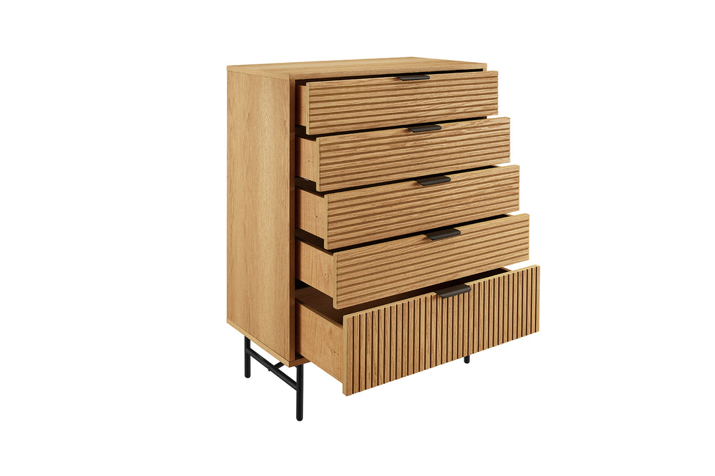 Sales Fever - Kommode hoch 80 cm Eiche Echtholzfurnier