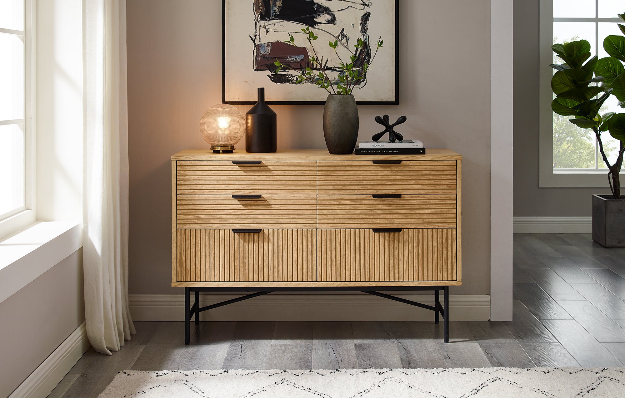 Sales Fever - Kommode breit 120 cm Eiche Echtholzfurnier