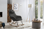 Sales Fever - Schaukelstuhl Teddyfell grau