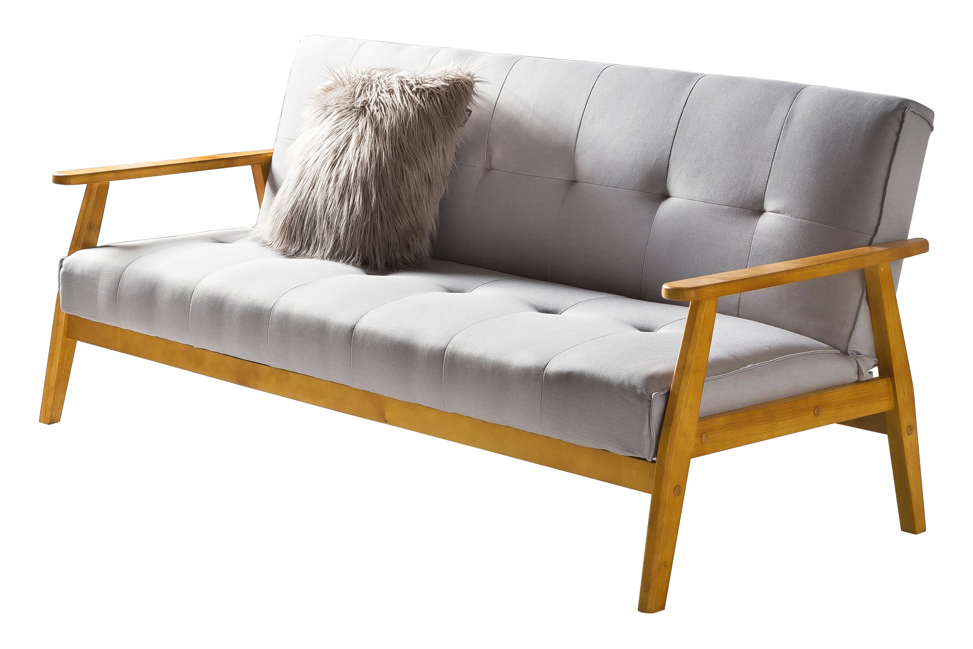 Sales Fever - Schlafsofa 190x85x81 cm hellgrau Webstoff