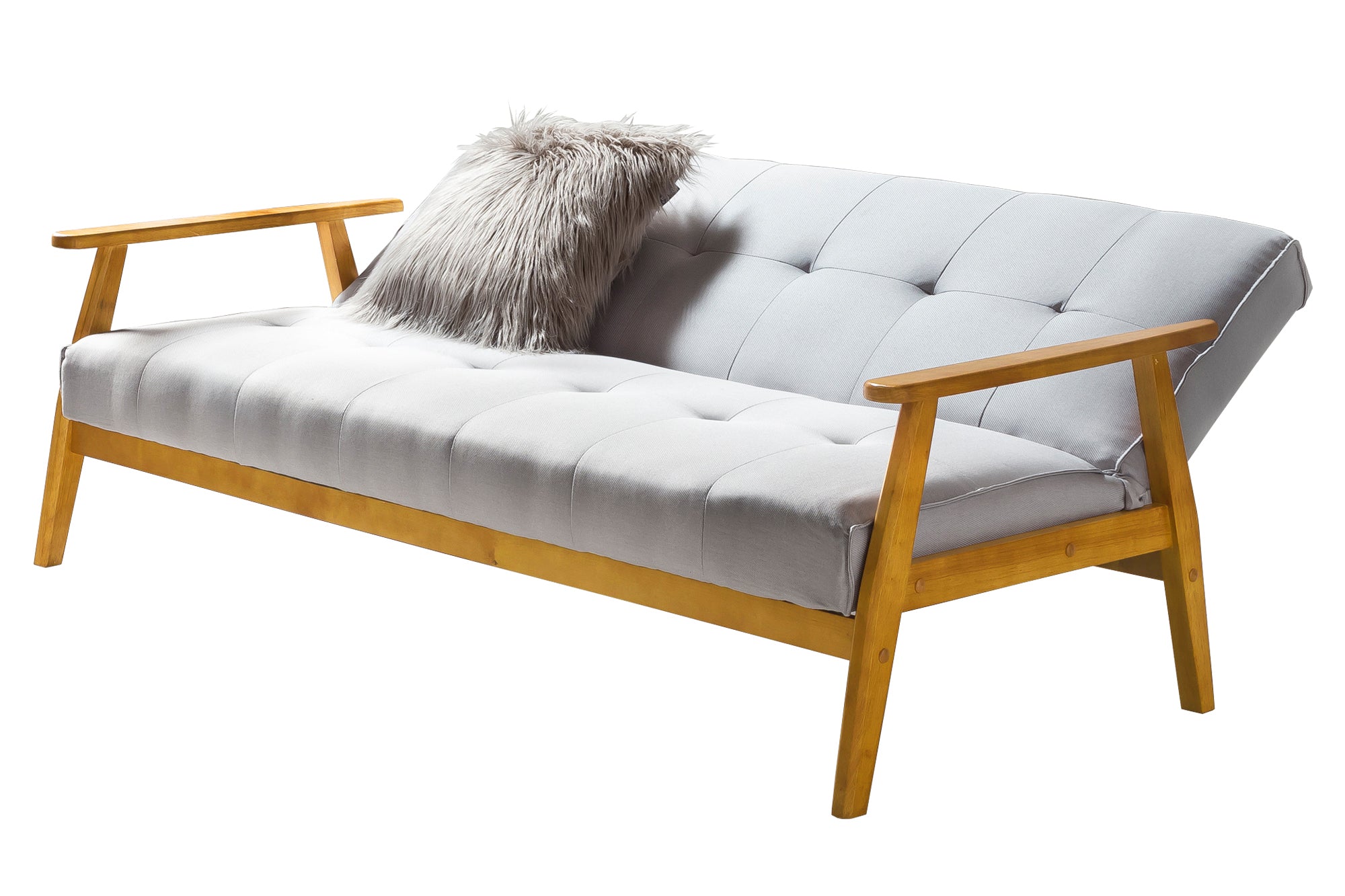 Sales Fever - Schlafsofa 190x85x81 cm hellgrau Webstoff