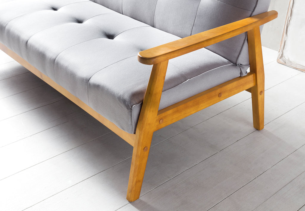 Sales Fever - Schlafsofa 190x85x81 cm hellgrau Webstoff