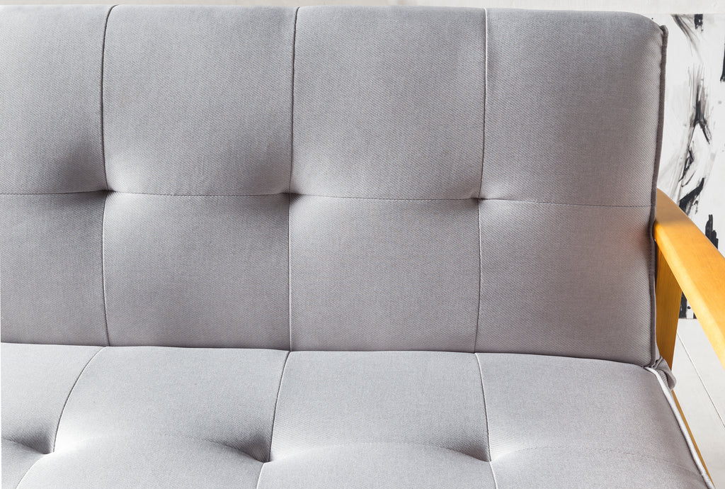 Sales Fever - Schlafsofa 190x85x81 cm hellgrau Webstoff