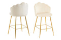 Sales Fever - Barhocker Muscheldesign 2er Set aus Samt Beige