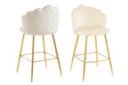 Sales Fever - Barhocker Muscheldesign 2er Set aus Samt Beige