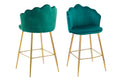 Sales Fever - Barhocker Muscheldesign 2er Set aus Samt Grün