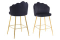 Sales Fever - Barhocker Muscheldesign 2er Set aus Samt Schwarz