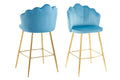 Sales Fever - Barhocker Muscheldesign 2er Set aus Samt Blau