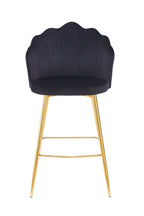 Sales Fever - Barhocker Muscheldesign 2er Set aus Samt Schwarz