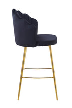 Sales Fever - Barhocker Muscheldesign 2er Set aus Samt Schwarz