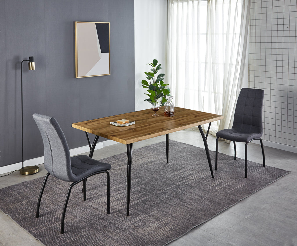 Möbilia - Tisch 150x90x77 cm naturfarben, schwarz