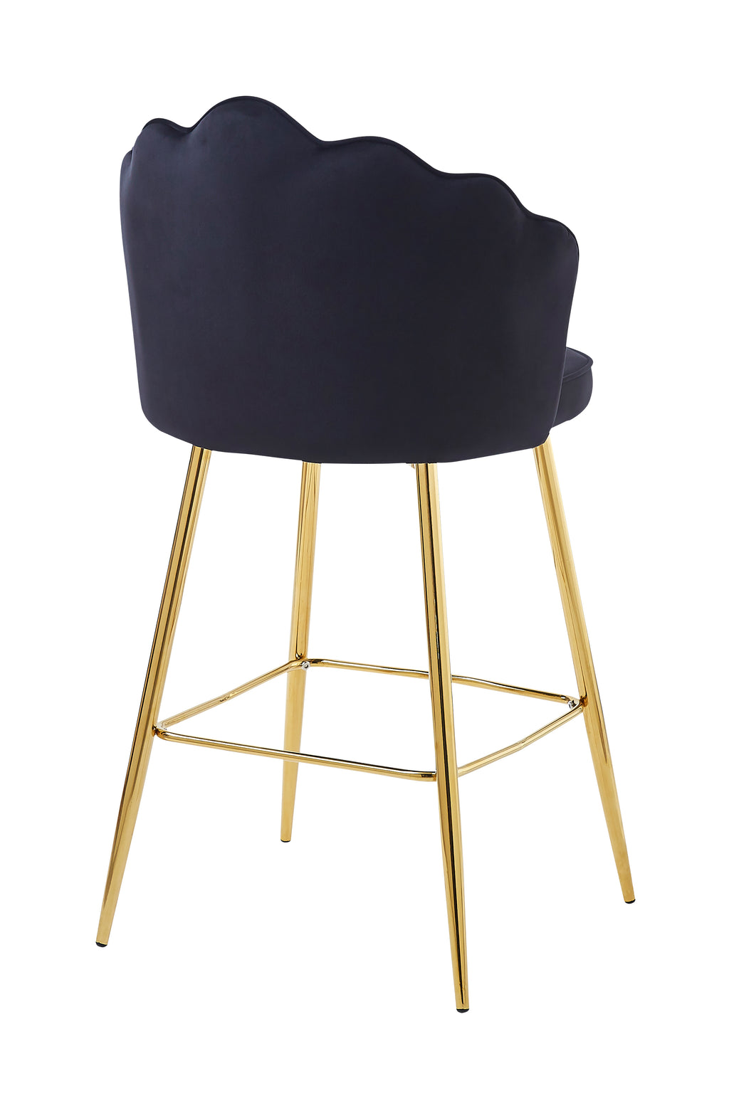 Sales Fever - Barhocker Muscheldesign 2er Set aus Samt Schwarz
