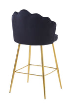 Sales Fever - Barhocker Muscheldesign 2er Set aus Samt Schwarz